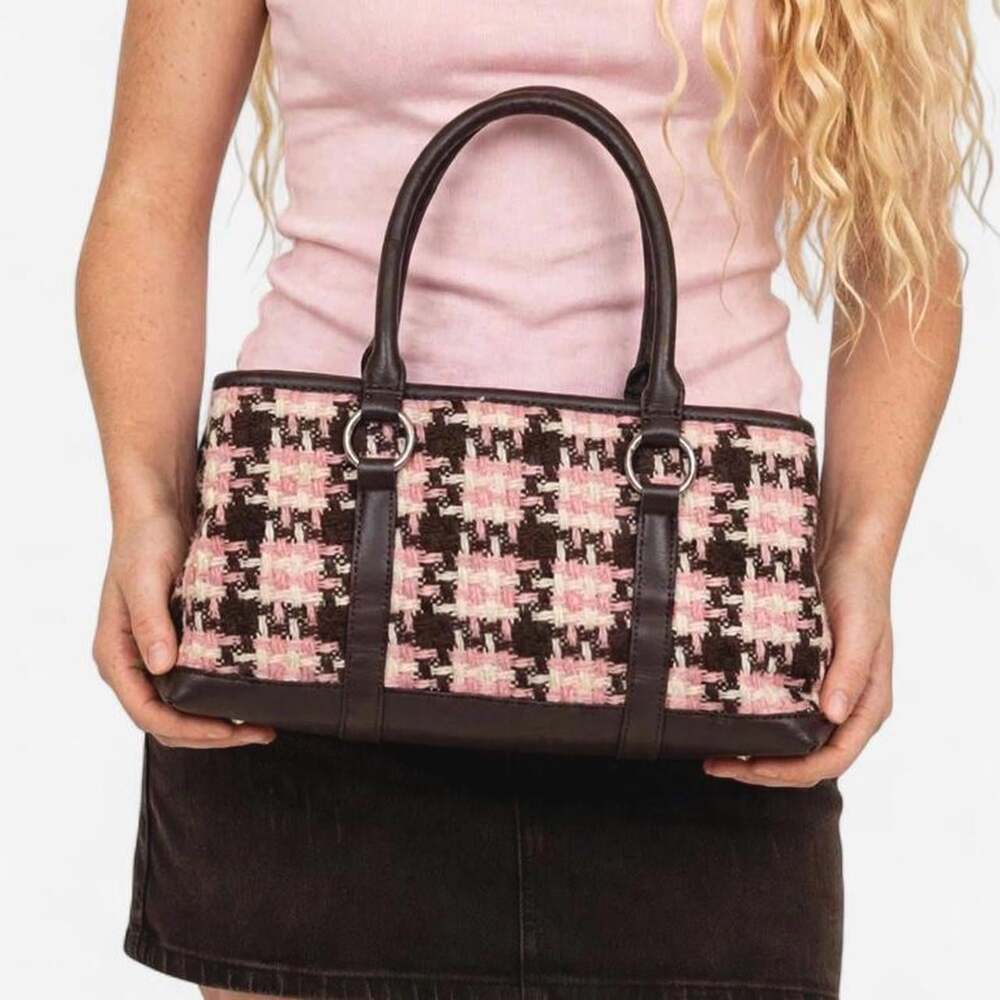 Y 2 K Coquette Preppy Tweed Houndstooth Dd 18